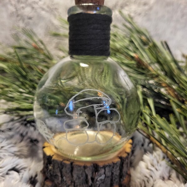 Decorated Moon Water Bottle w/ black cord and mushroom decal | Spell casting, Norse Religion, Norse Altar, Ritual Magick, Protection Spell