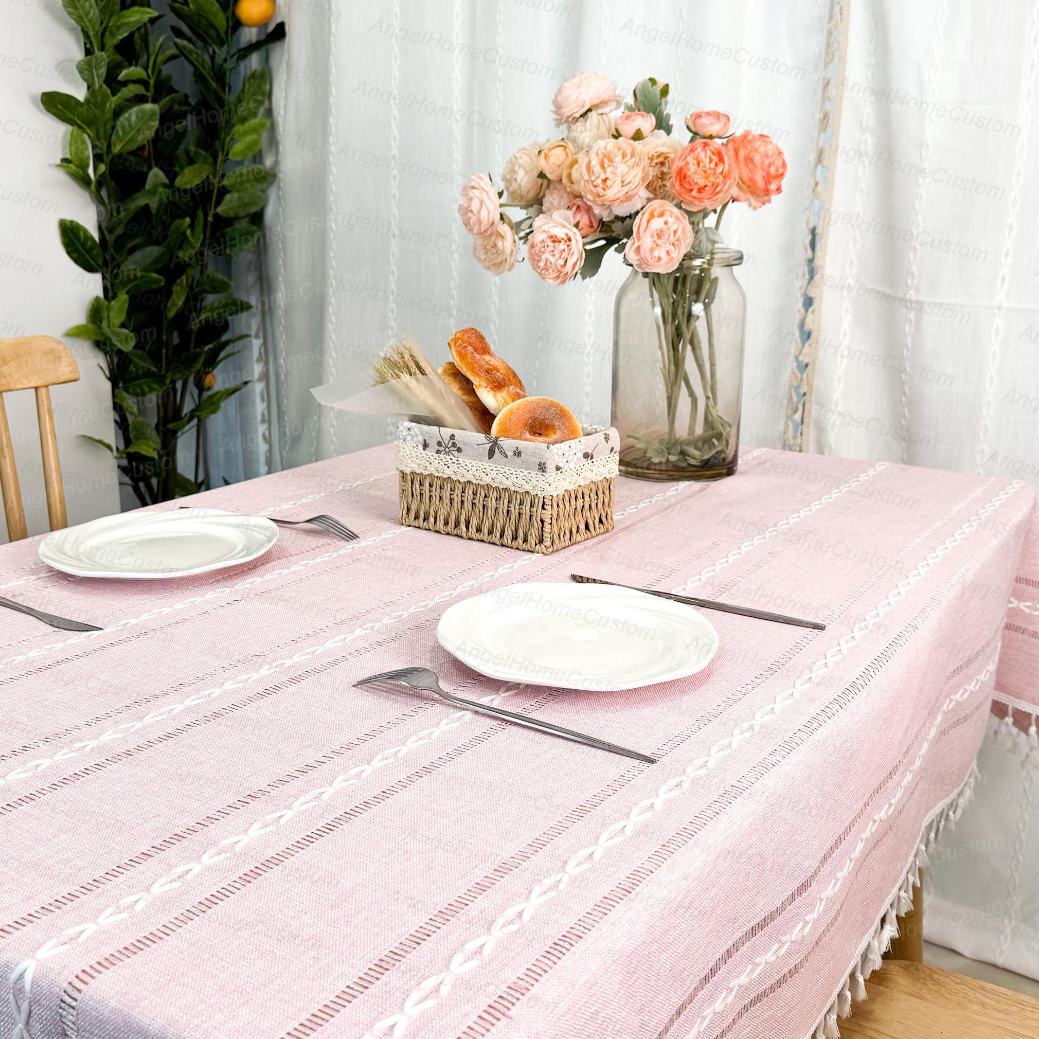 Nappe Ovale FONTANA Polyester Froissé Vert céladon - Nappes Pas Cher