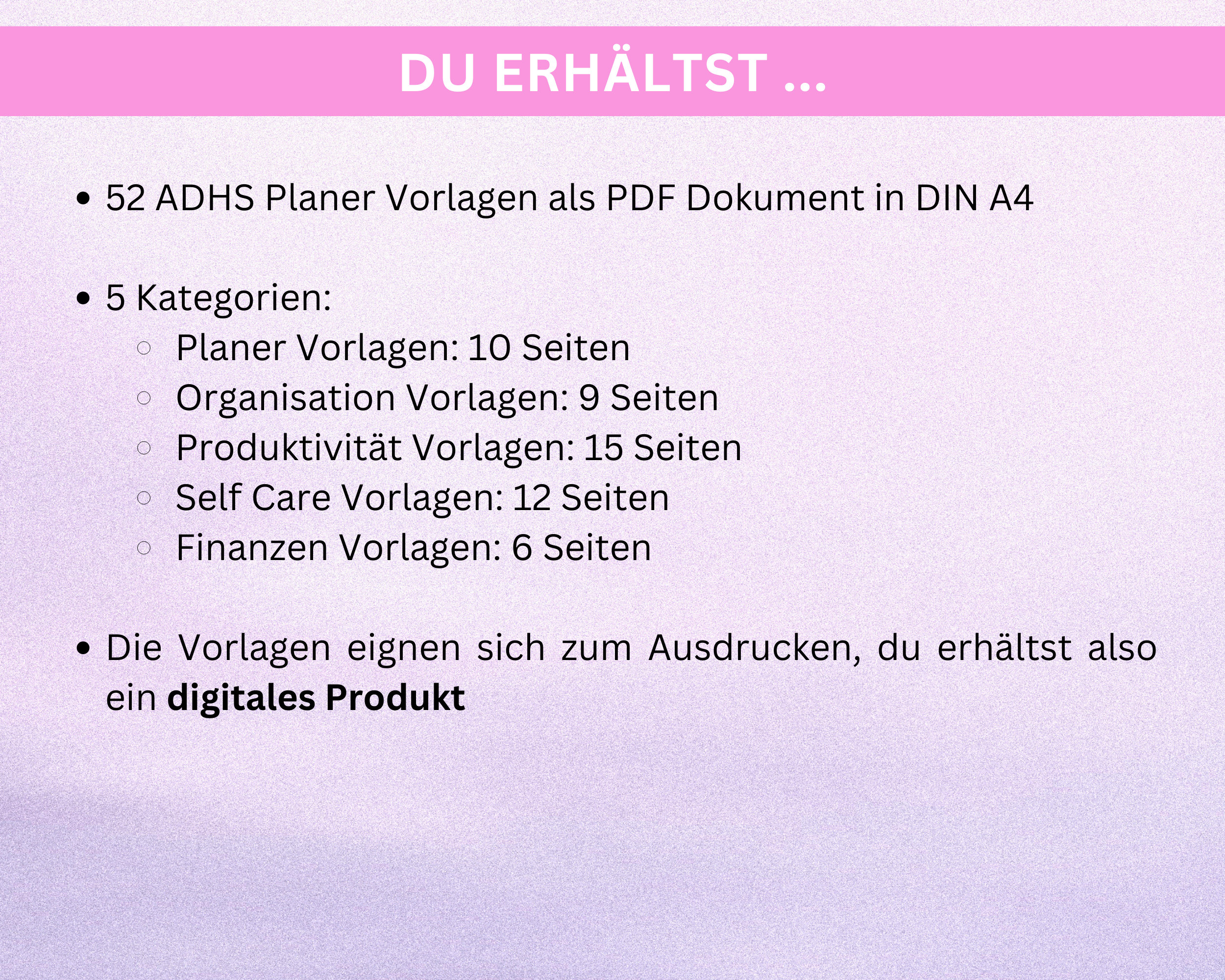 ADHS Planer für Erwachsene, ADHS Planer zum Ausdrucken, ADHS Planer