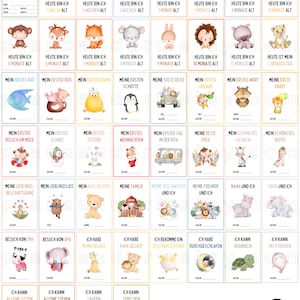 52 Milestone Cards for Babies and Toddlers to Print, Pregnancy and Birth Gift, First Year Reminder Cards image 2