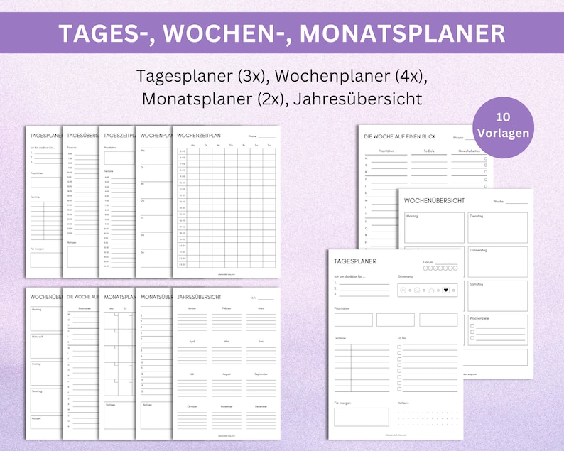 ADHS Planer für Erwachsene, ADHS Planer zum Ausdrucken, ADHS Planer