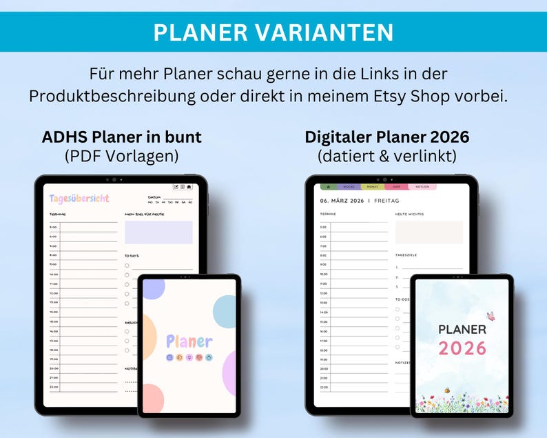 ADHD planner templates for printing, ADHD planner in German, ADHD planner for adults, Neurodivers ADHD planner PDF download, A4 minimalist image 9