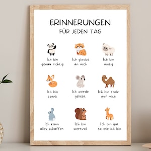 Affirmation posters for children, positive beliefs, strengthen self-confidence, mindfulness posters for children, affirmation posters for children&#39;s rooms