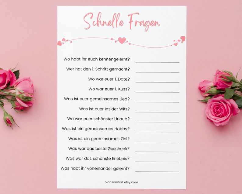 Partnerquiz zum Ausdrucken, PDF Vorlagen, Spiel für Paare, Wer würde