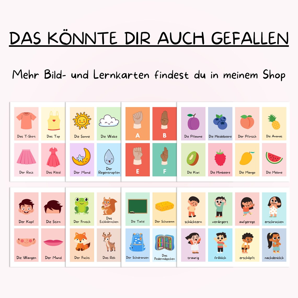 64 Tierkarten zum Ausdrucken, Lernkarten Tiere für Kinder, Waldtiere