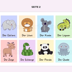  Tierkarten für Kinder Digital Download Tierbilder Kindergarten Motiv 