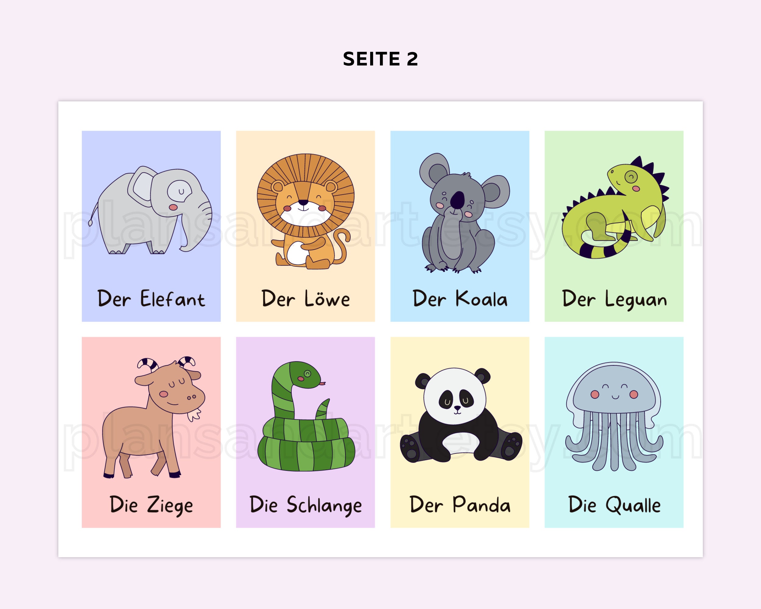 24 Lernkarten Tiere, Tierkarten Kinder zum Ausdrucken, Bauernhof, Zoo