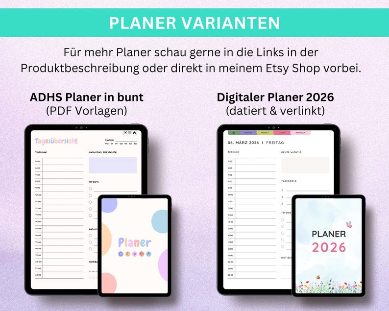 ADHD planner for adults, ADHD planner to print, ADHD planner templates, ADHD planner German, ADHD PDF, ADHD daily plan, neurodivergent image 9