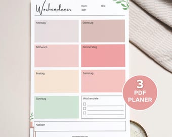 Printable PDF planner templates: daily planner, weekly planner, monthly planner, to-do lists, checklists, gratitude planner, Goodnotes planner (A4 size)