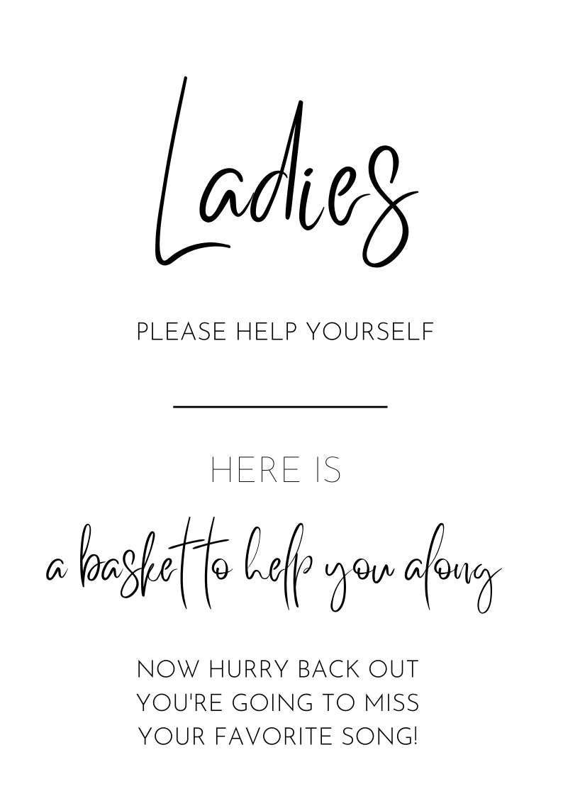 Funny, Irish, Wedding, Bathroom, Sign Wedding Bathroom Basket Sign ...