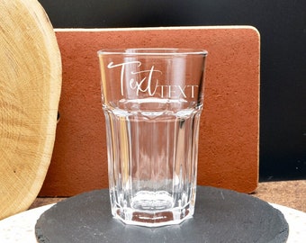 Your own text hand-engraved on a 0.3 l cocktail glass | personalizable | design yourself | gift for Caipi and Mojito lovers | Bar