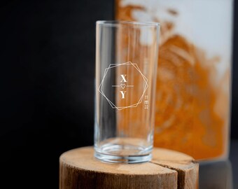Verre Schobbe 0,5 l avec monogramme individuel avec initiales et date gravés à la main et personnalisés Cadeau de mariage | fiançailles