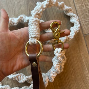 Macrame Dog Leash Sturdy Pet Tether Boho Gift for dog lover rope strap for dog image 5
