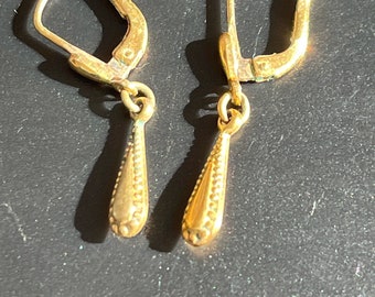 Vintage Rolled Gold Tear Drop Earrings