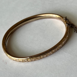 9ct Rolled Rose Gold Vintage Bangle Small Size Bracelet