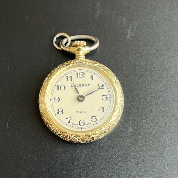 Vintage Mechanical Pocket Pendant Watch Swiss Made Lucerne