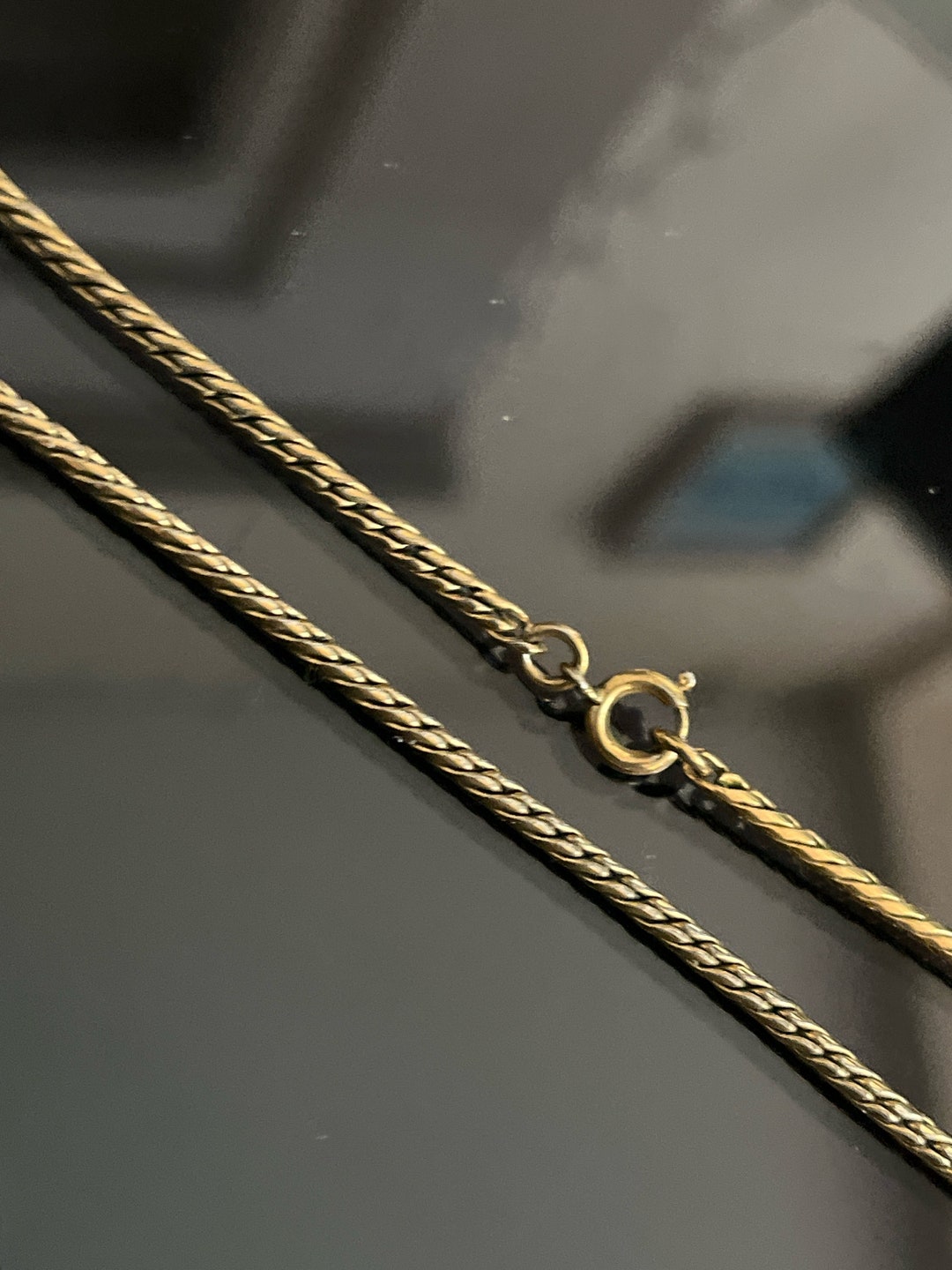 9ct Rolled Gold Vintage Snake Chain Necklace Etsy