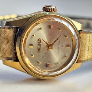 Vintage waterdicht Seiko-armbandhorloge verguld mechanisch
