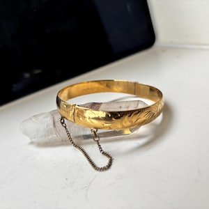 Bracelet manchette vintage roulé en or 9 carats