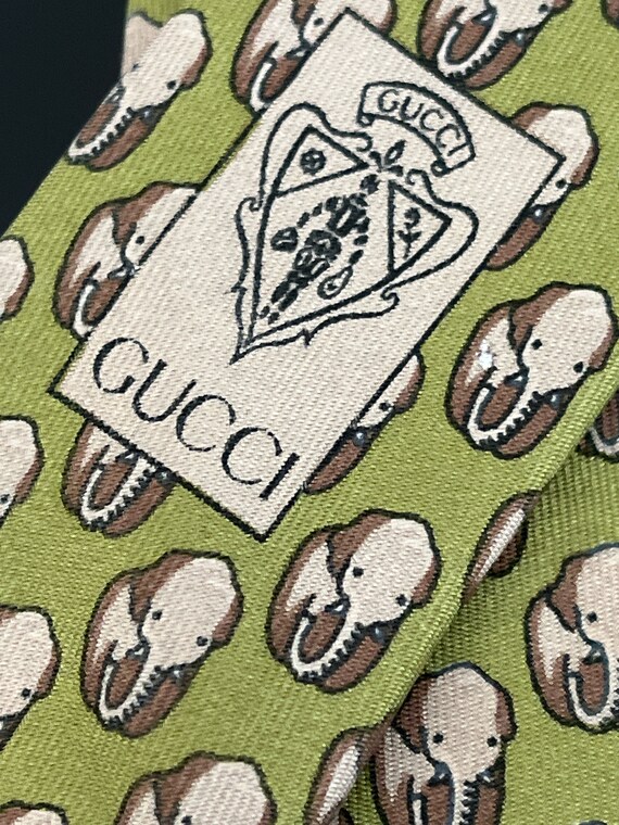 GUCCI Pure Silk Tie, Elephants - image 2