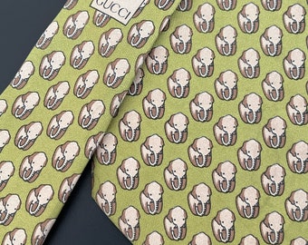 GUCCI Pure Silk Tie, Elephants