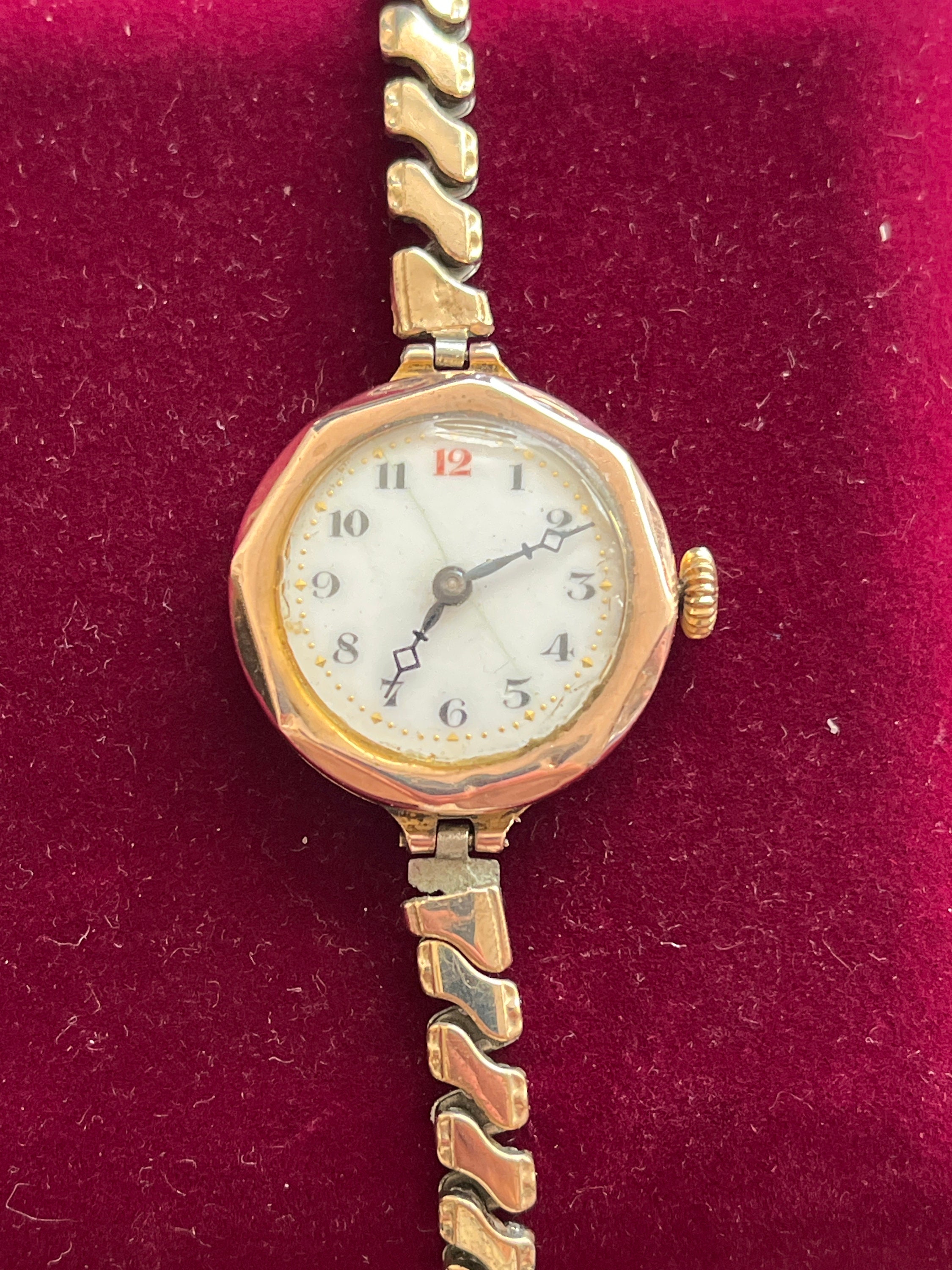Rose Gold Vintage Curb Pocket Watch Chain - 9k Watch Parts/Repair