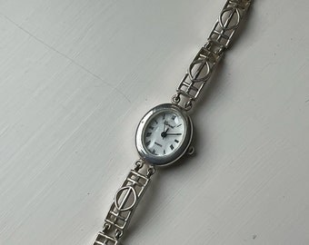 Reloj y pulsera Carvel de plata de ley maciza 925