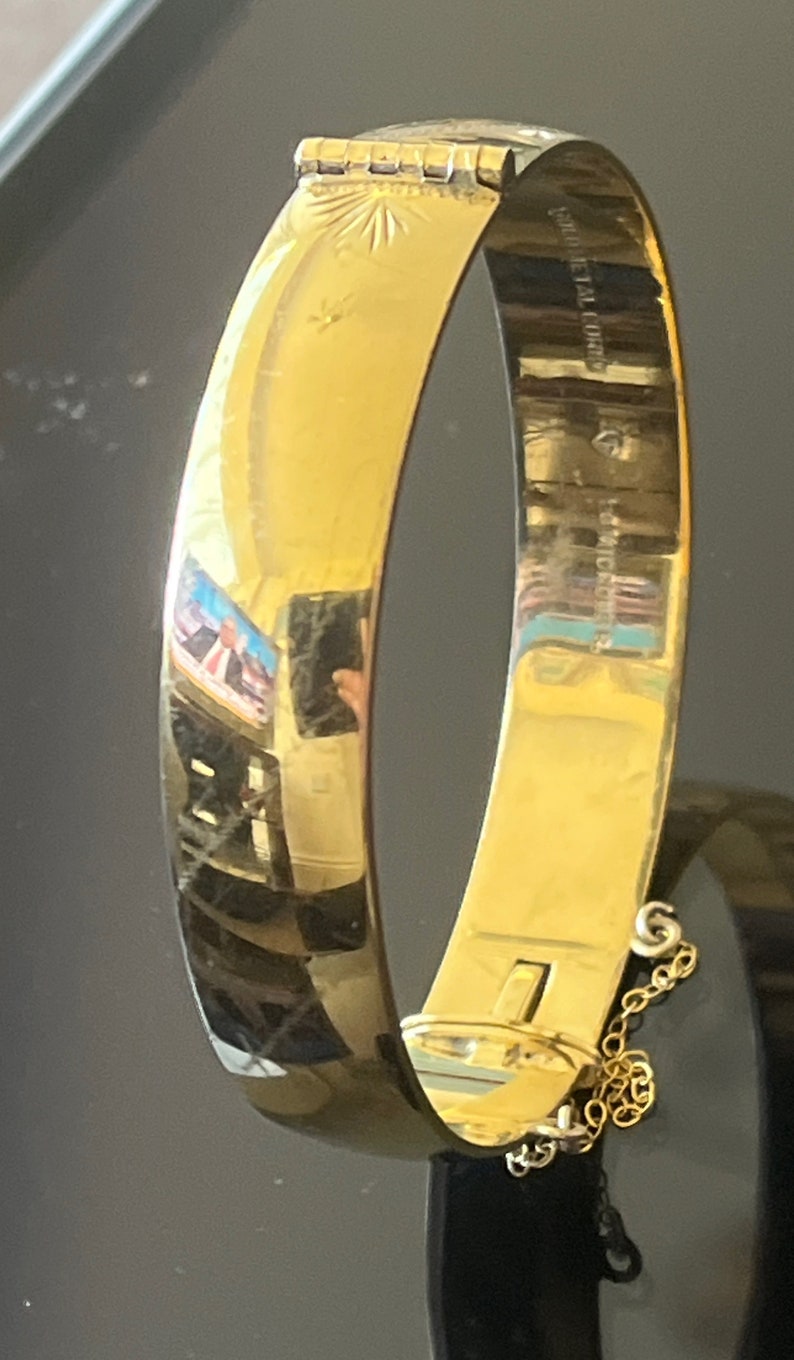 Vintage 9ct Gold Metal Core Bangle Bracelet Etsy