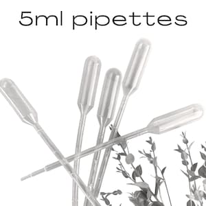 5 Pipettes 5ml Disposable Dropper | Transfer Essential Oils | Resin | Soapmaking | Montessori Activities | Paint Art Projects