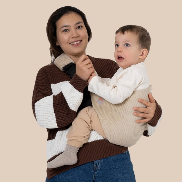 Porte-bébé et tout-petit confortable, Sac à bandoulière, Facile à utiliser, Velours de coton, Cadeau idéal pour une nouvelle maman, 9 mois-4 ans, Sécurité testée, Cadeau unique pour baby shower