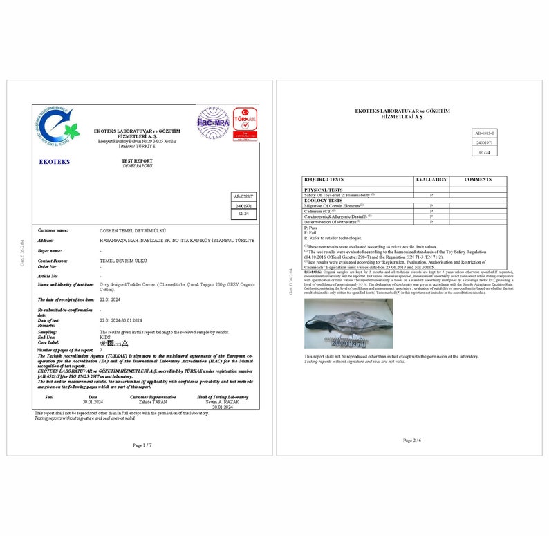 Coshen baby sling carrier have successfully passed the en71-2 (safety for toys flammability), en71-3 (safety for toys migration of certain elements), Azo Dye, Carcinogenic and Allergenic tests