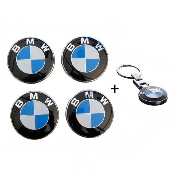 BMW naafdoppen 68mm + BMW sleutelhanger