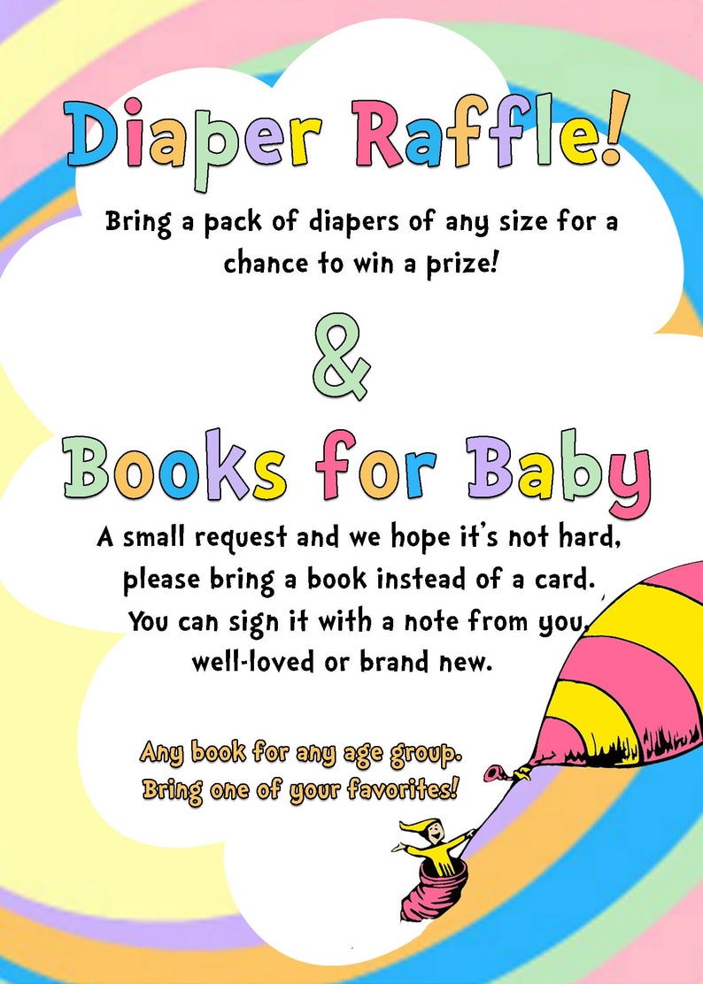 Dr. Seuss Baby Shower Diaper Raffle Etsy