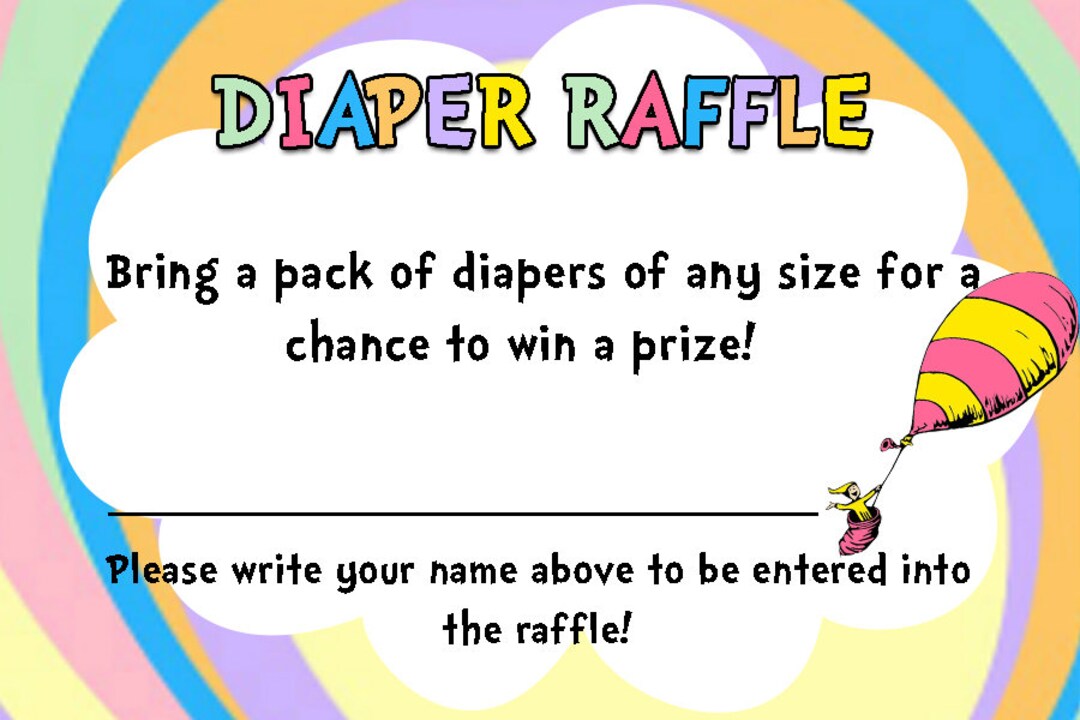 Dr. Seuss Baby Shower Diaper Raffle Etsy