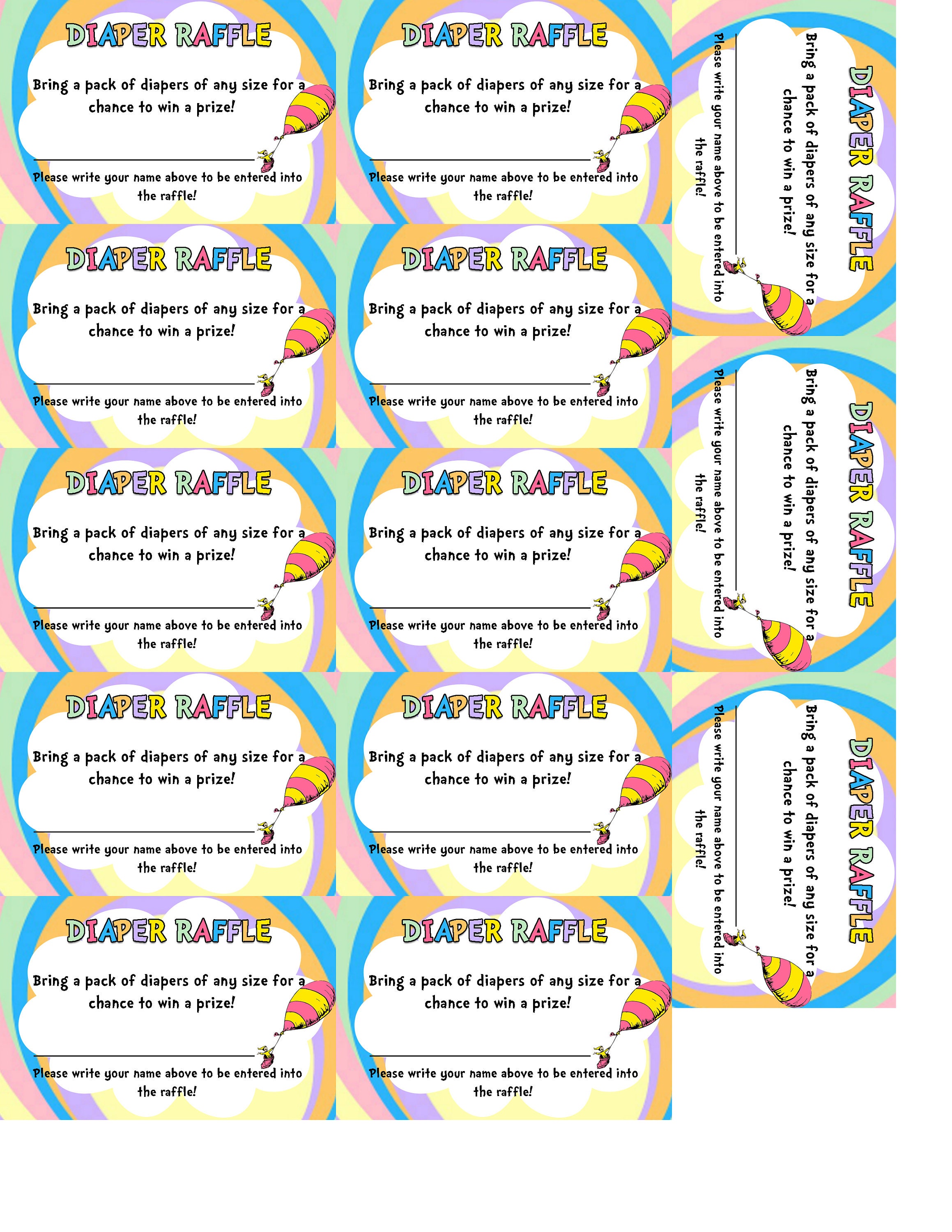 Dr. Seuss Baby Shower Diaper Raffle Etsy