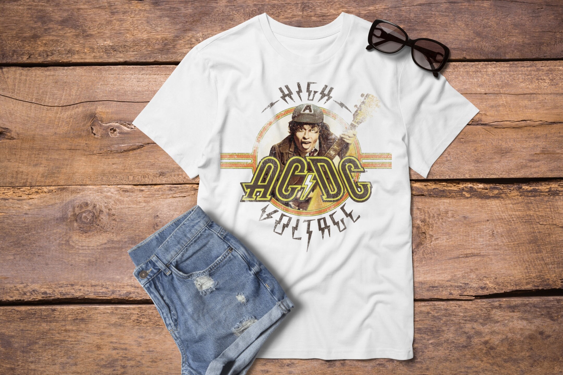 AC/DC Angus Young Guitar T-shirt for ACDC Fans, Rock Fans - Etsy