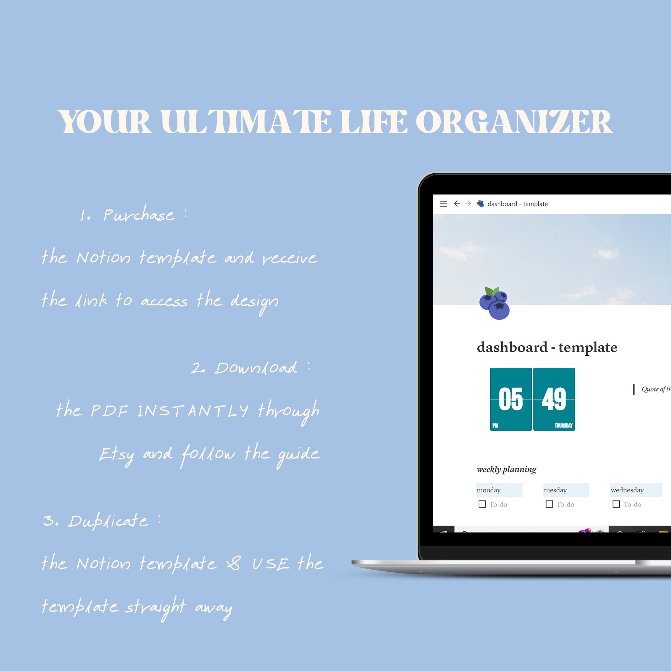 Template Notion Your Best Life Organizer Notion Template Life Planner