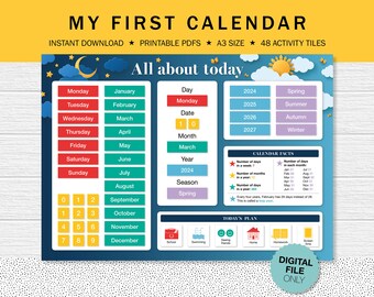 Printable Calendar for Kids, Daily Routine Chart, Childrens First Calendar, Digital Download, Visual Schedule, Autism Now and Next Board - Etsy Printable Calendar for Kids, Daily Routine Chart, Childrens First Calendar, Digital Download, Visual Schedule, Autism Now and Next Board - Etsy