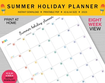 Summer Holiday Wall Planner 2024, School Holiday Planner, Printable Wall  Planner, Activity Planner, Printable Calendar, Activity Schedule - Etsy