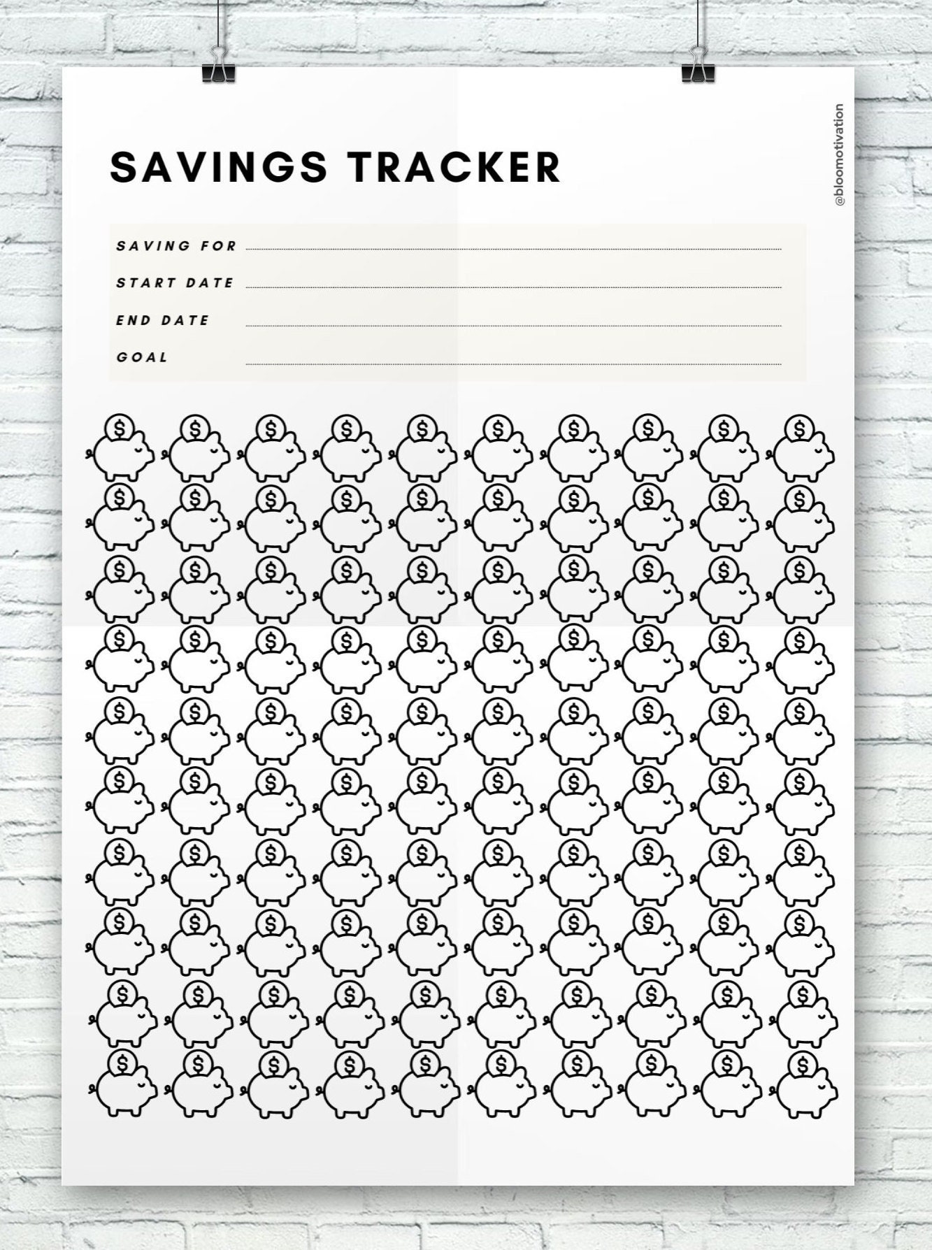 Savings Tracker Printable, Money Saving Challenge, Finance Tracker ...