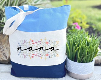 Nana or Grandma Tote Bag, Nana Canvas Bag, Grandma Personalized Gift Tote Bag, Great Mothers Day Gift for Grandma Nana from Grandkids