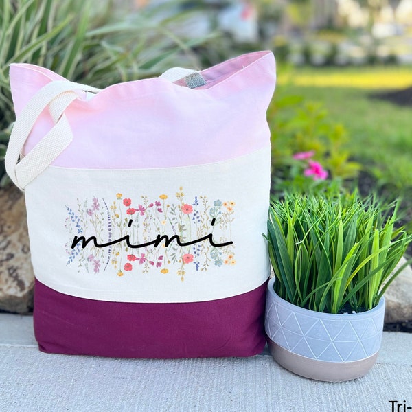 Mimi Gift, Mimi Tote Bag, Grandparent Gifts, Mother's Day Gift, Valentine's Day Gift, Birthday Gift, Flower Farm Mother's Day, Canvas Tote