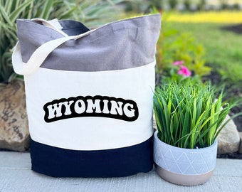 Wyoming Tote Bag, Wyoming Gift, Wyoming Shoulder Bag, Gift for Women, Christmas Gift, Travel Tote Bag, Cute Wyoming Gift, Grocery Tote Bag