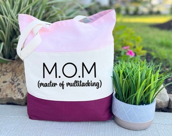 MOM Master of Multitasking Tote Bag, Shopping Bag, Funny Bag, Reusable Bag, Grocery Bag, Gift For Women, Canvas Tote Bag, Mothers Day Gift
