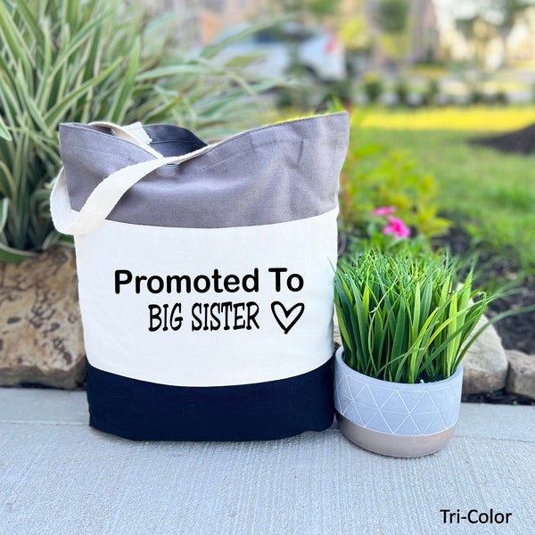 Promoted to Big Sister Tote Bag, Big Sister Tote Bag, Big Sister Gift, To Be Big Sister Bag, Future Big Sister Gift, Trendy Tote Bag