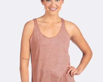 Blank Next Level 6733 Women’s Triblend Racerback Tank, Blank Women's 6733 Racerback Tank, Plain Women's Tank, Blank Woman Tanks, Plain Tanks