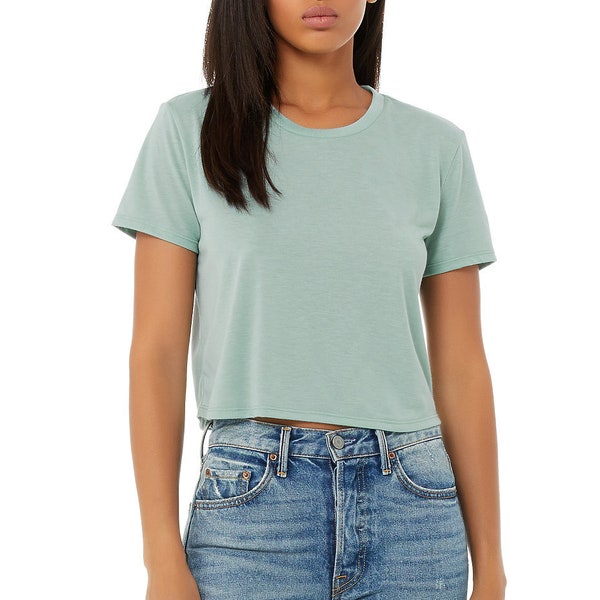 Blank Bella Canvas 8882 Women’s Flowy Crop T-shirt, Women's Flowy Crop Shirt , Plain Flowy Crop Tee, Blank BC 8882 Crop T-shirt