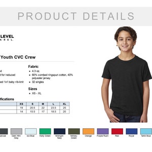 Blank Next Level 3312 Youth Shirt, Blank Next Level Youth T-shirt, Plain Youth Tee, Wholesale Youth Tshirt, Next Level Youth Blank Tshirt image 2