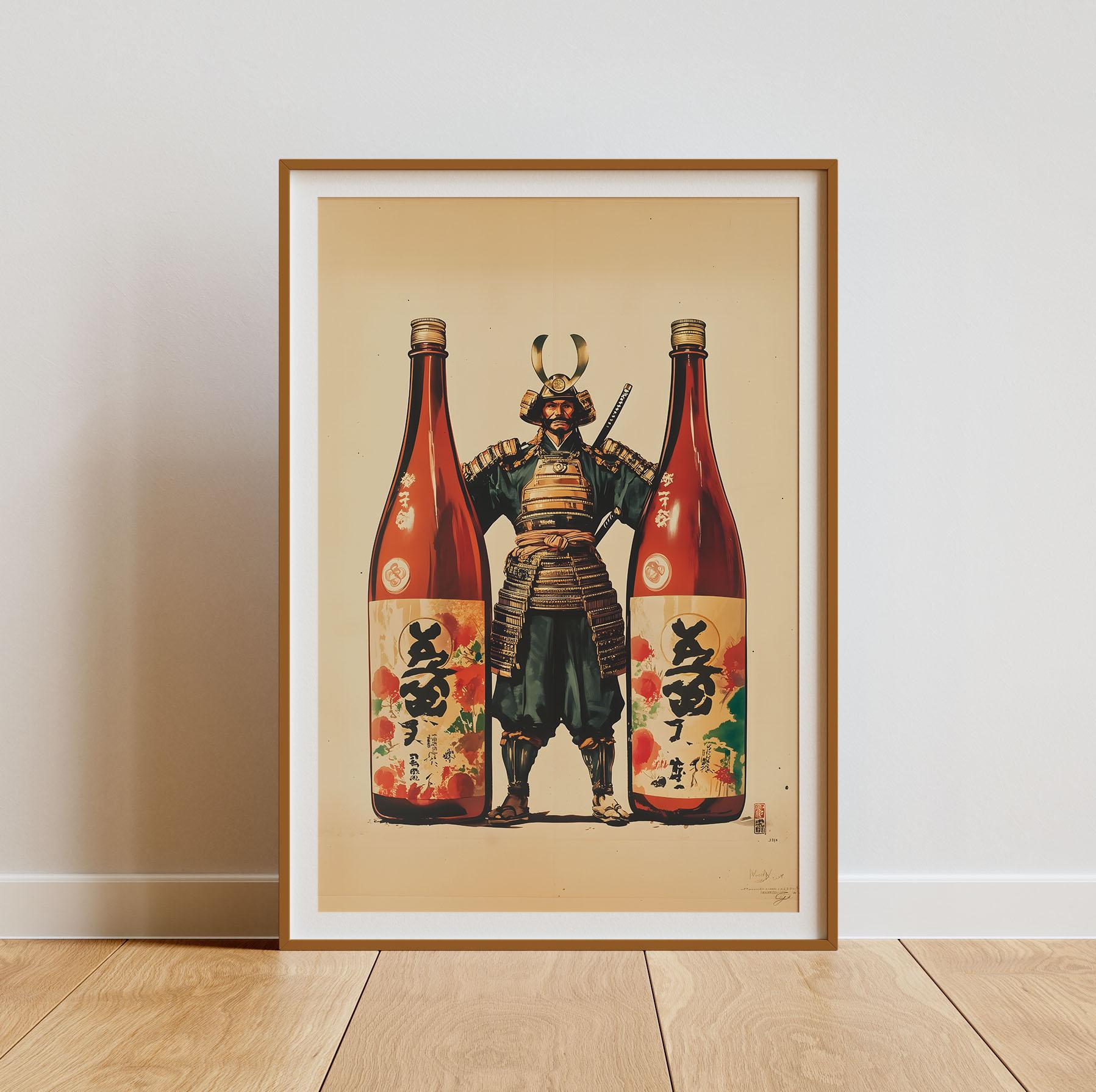 レトロな日本酒ポスターセット、アルコール壁アート、ジャパニーズ