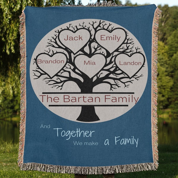 Cotton Family Tree Blanket Etsy